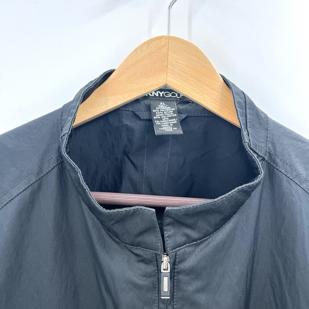 DKNY GOLF Black Mesh / Nylon Athletic Windbreaker Jacket Womens Size XL - Picture 4 of 7